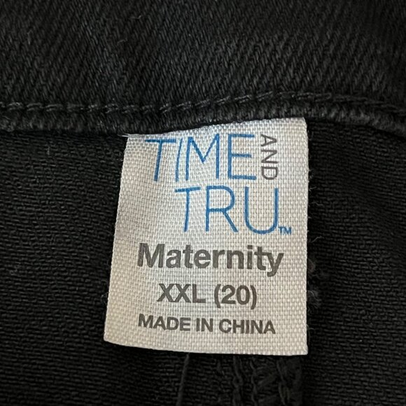 Time Tru Women's Maternity Distressed Raw Hem Stretch Black Shorts Size XXL NWT - Picture 6 of 11